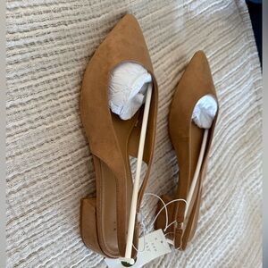 a new day Tan Flats Sleek Slingbacks